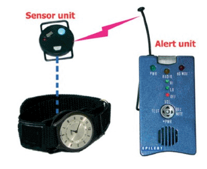 Image: The Epilert bracelet and alarm unit (photo courtesy Biolert).